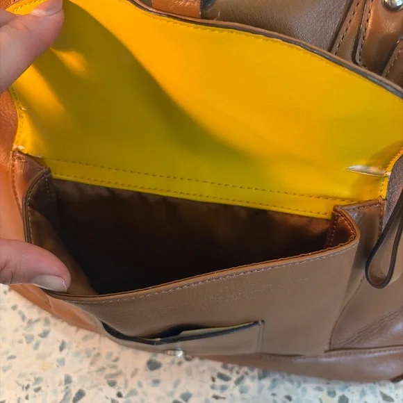 Coach Charlie Carryall Tote F27823 Brown Leather Legacy Shoulder Bag - Picture 7 of 11